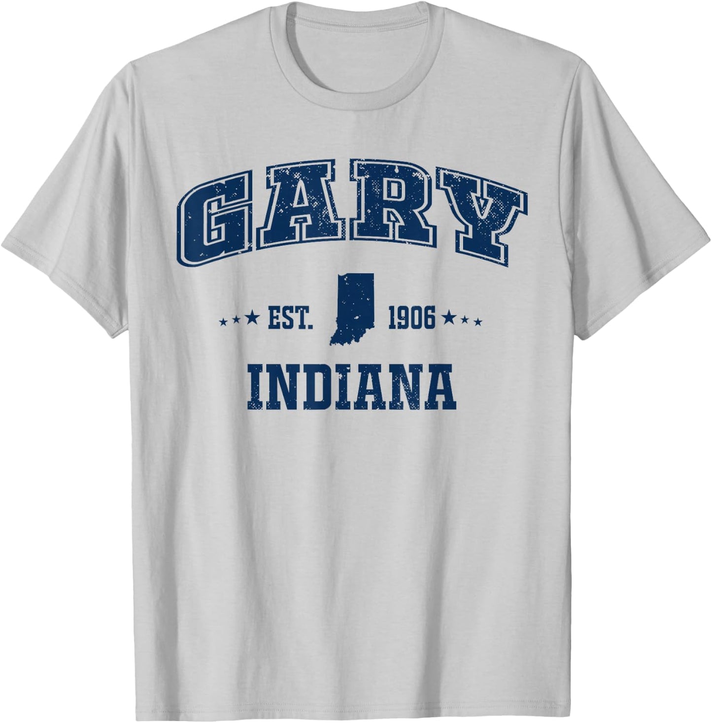 Gary Indiana IN Vintage Sports Navy Athletic T-Shirt - T-Shirt | Ash