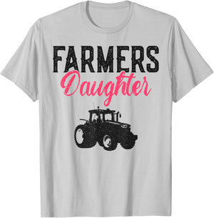Farming Farmer Daughter Vintage Tractor Farmer's Daughter T-Shirt - T-Shirt | Ash