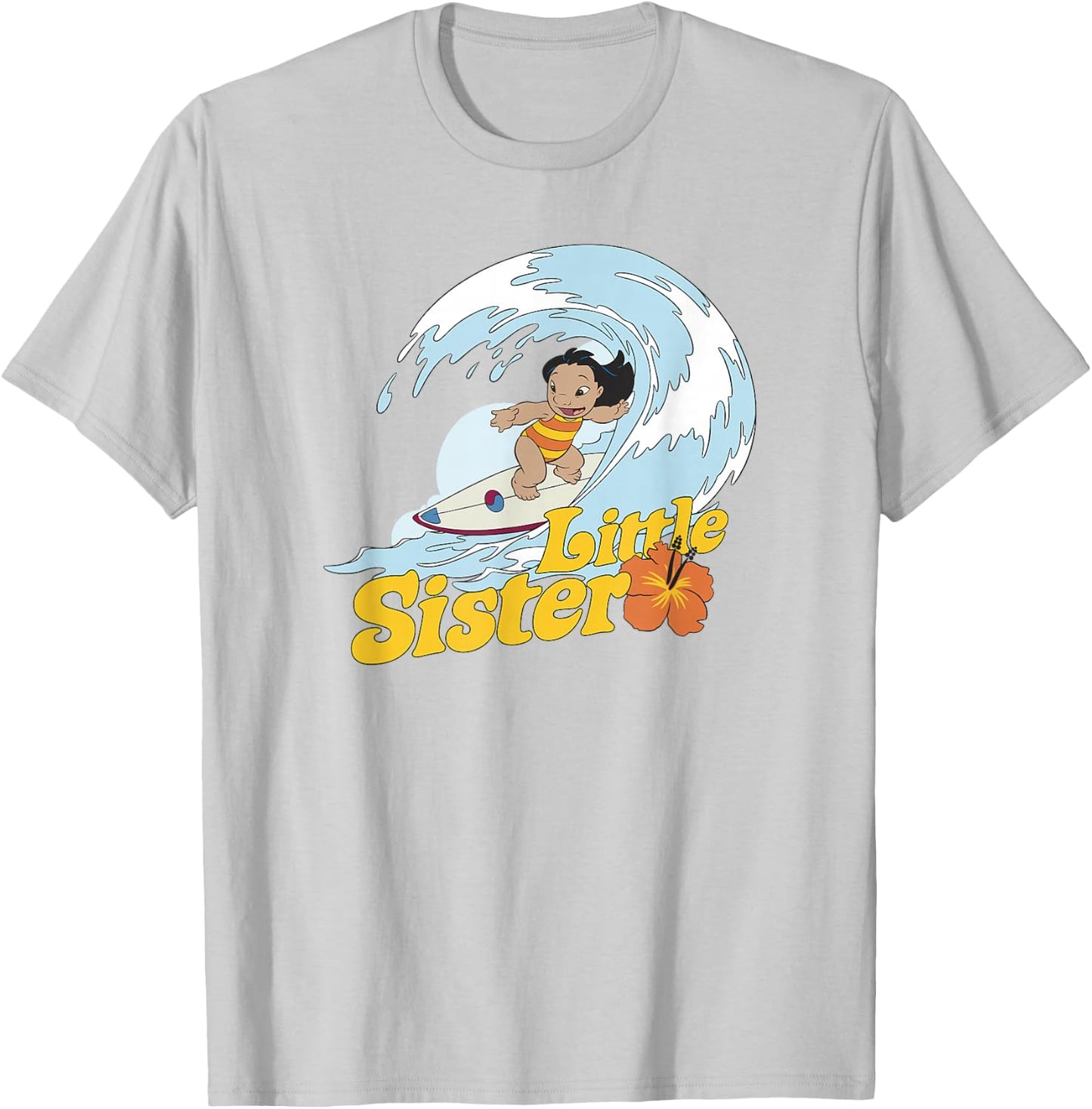 Disney Lilo & Stitch Little Sister Lilo Surfing T-Shirt - T-Shirt | Ash
