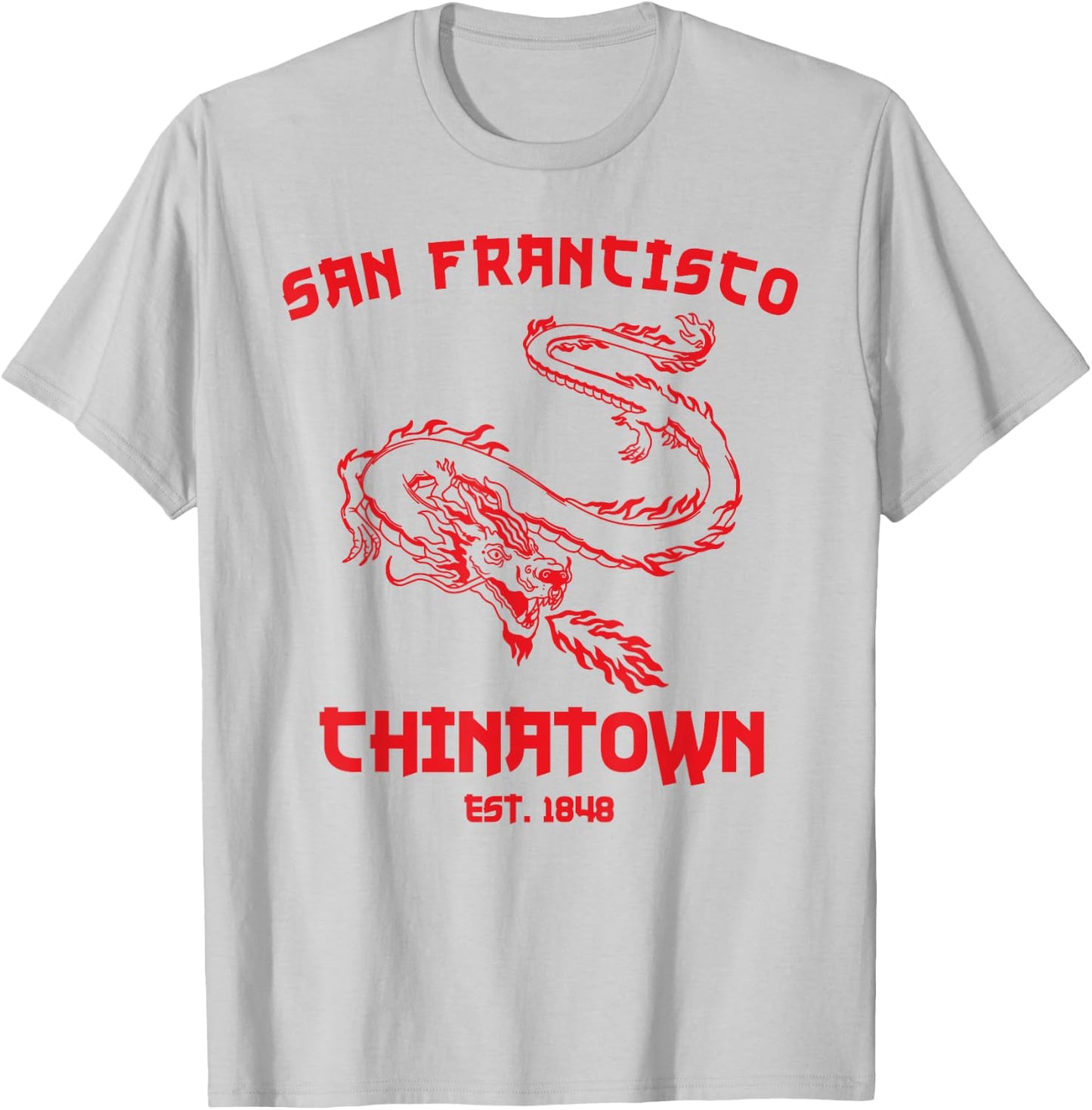 San Francisco Chinatown Chinese American Bay Area Dragon SF T-Shirt - T-Shirt | Ash