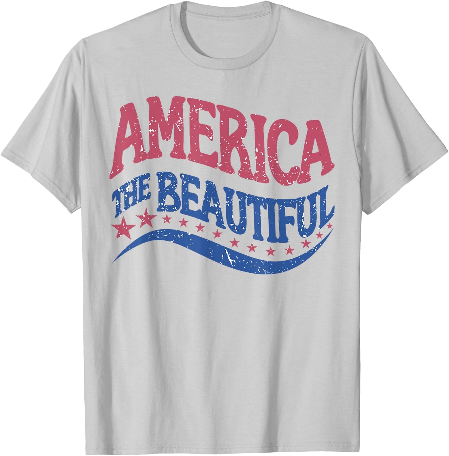Retro America The Beautiful Vintage American 4th Of July T-Shirt - T-Shirt | Ash