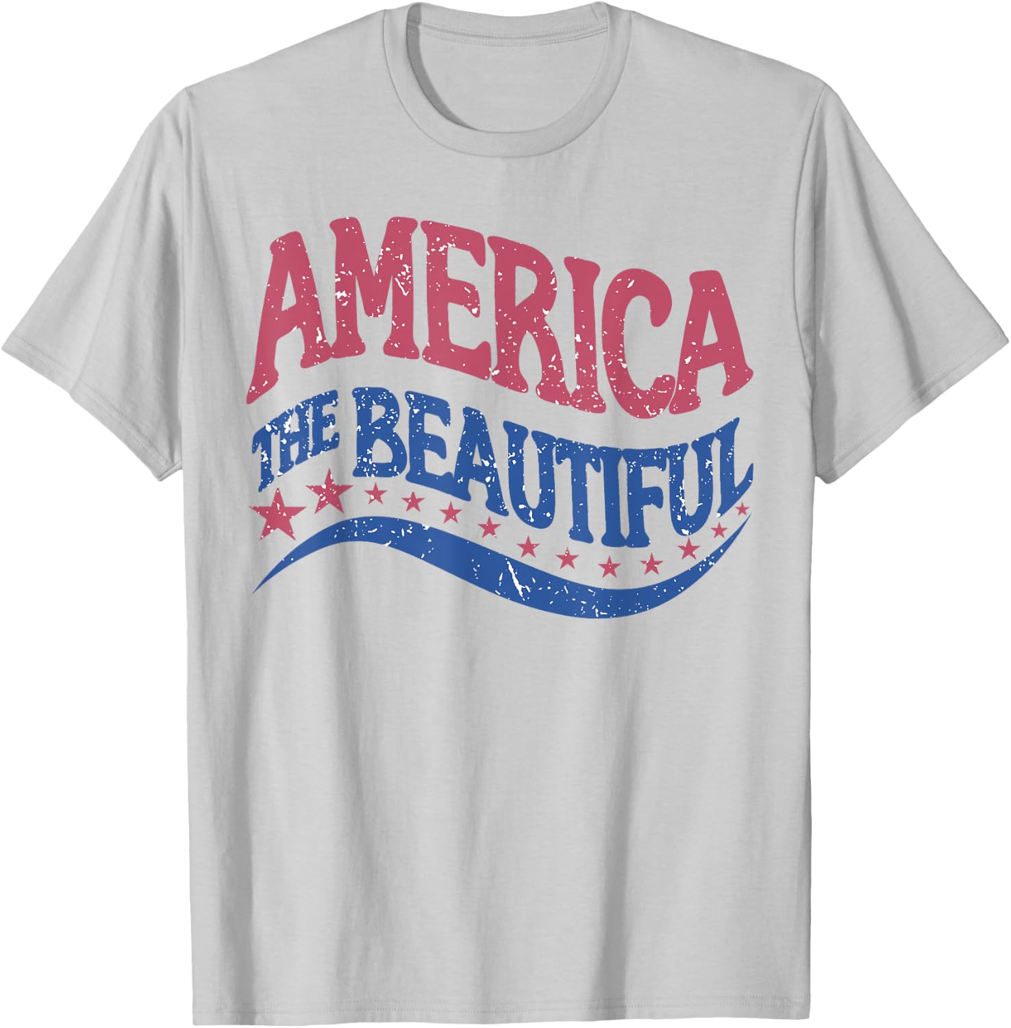 Retro America The Beautiful Vintage American 4th Of July T-Shirt - T-Shirt | Ash