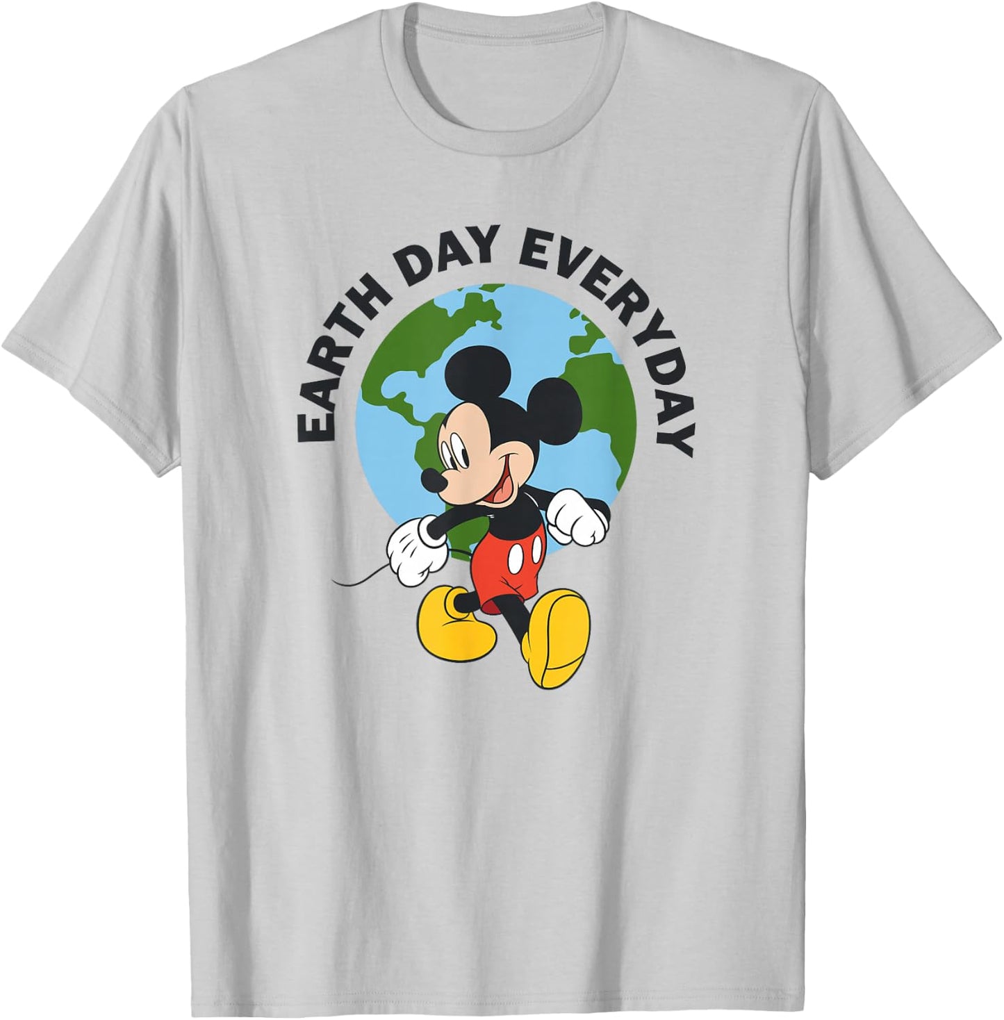 Disney Mickey And Friends Earth Day Every Day Globe Portrait T-Shirt - T-Shirt | Ash