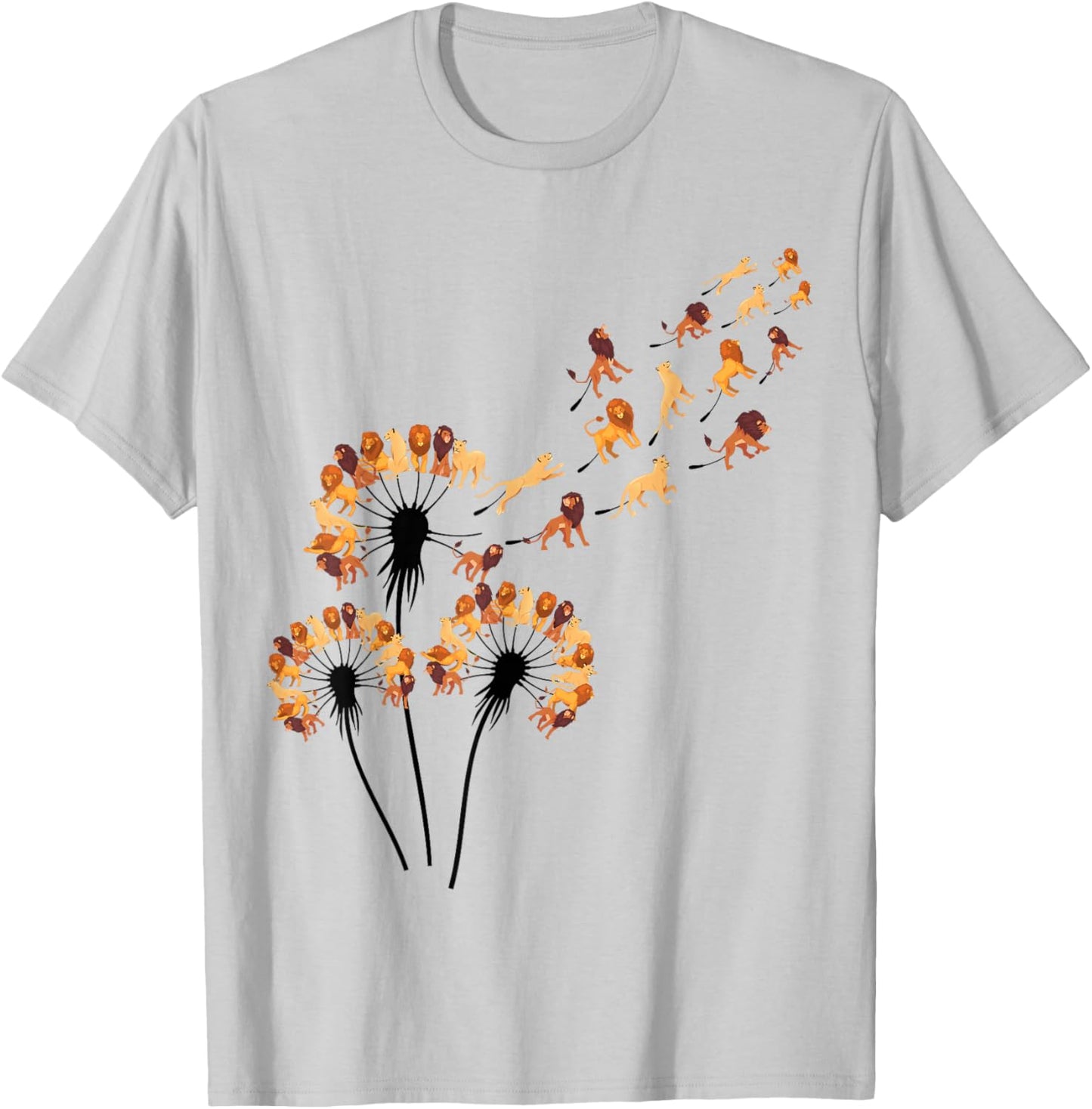 Dandelion Lions Shirt for Lion Lover | Lion T-Shirt - T-Shirt | Ash