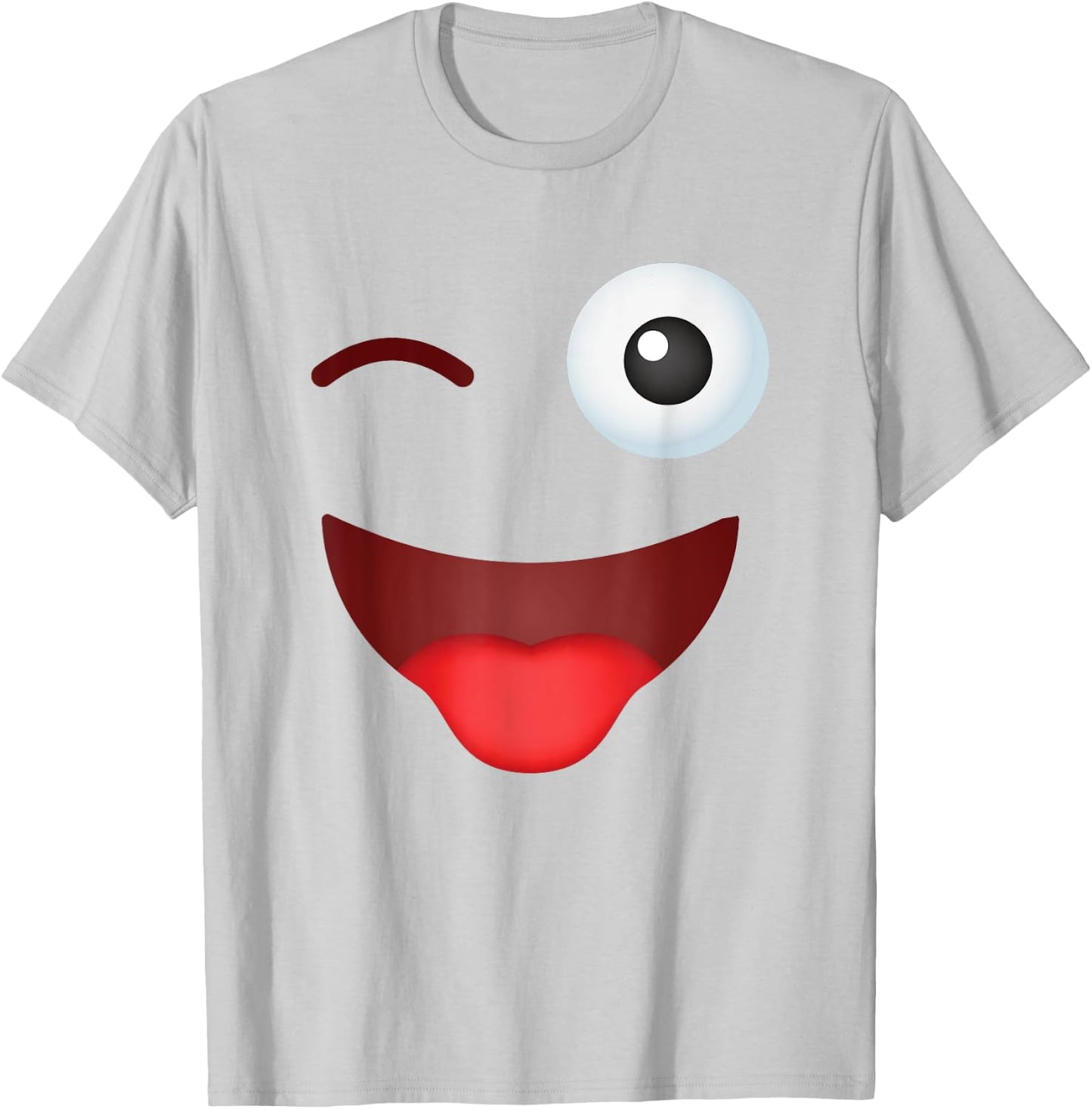 Family Party Group Matching Pajama Squad Gallery Funny Group Costume Halloween Team Outfit Winking Emoticon T-Shirt - T-Shirt | Ash