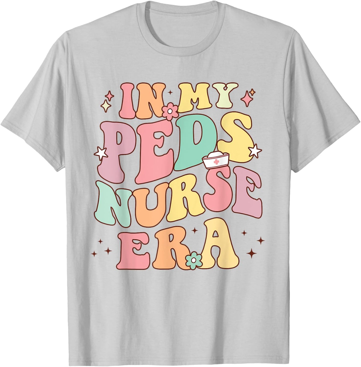 In My PEDS Nurse Era Retro Nurse Appreciation Pediatrician T-Shirt - T-Shirt | Ash
