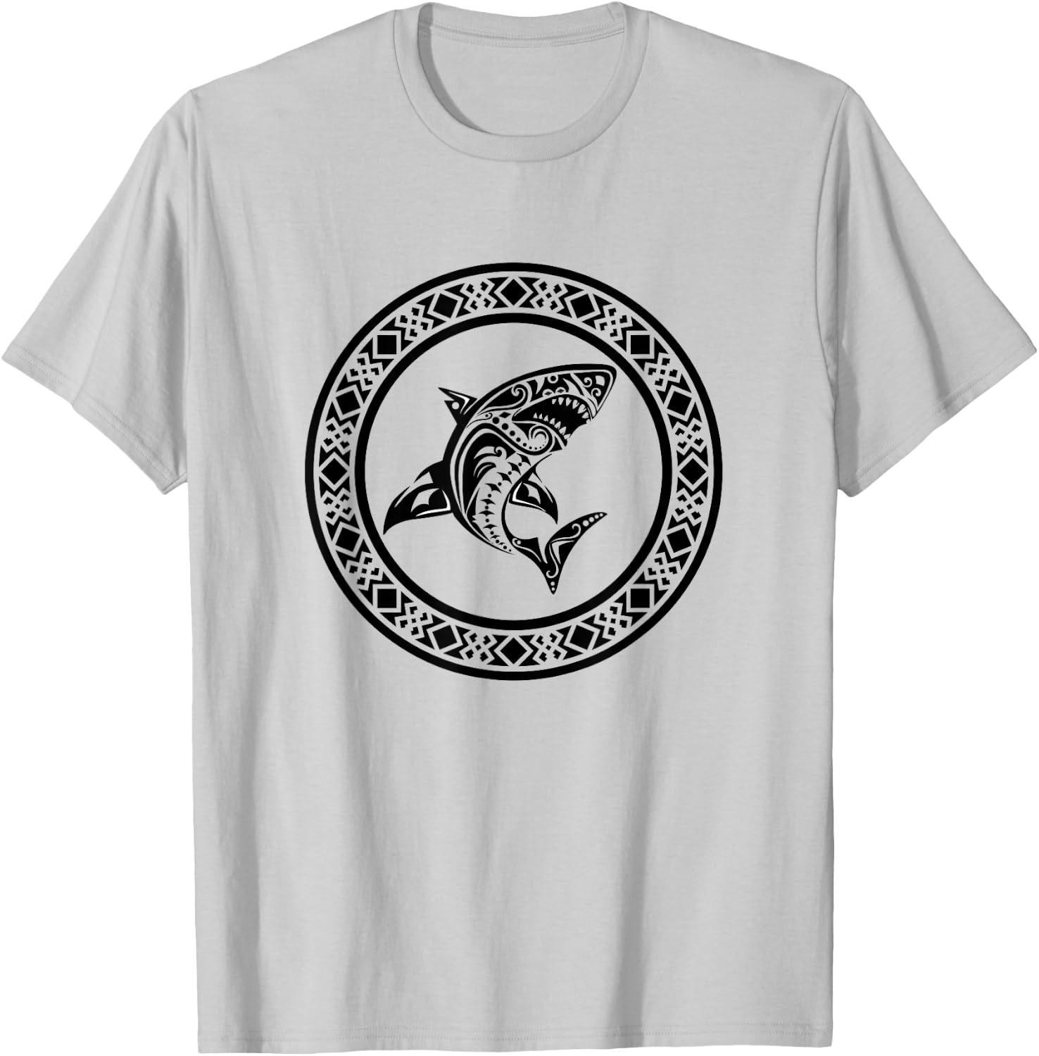 Shark Vintage Retro Tribal Throwback Vacation T-Shirt - T-Shirt | Ash