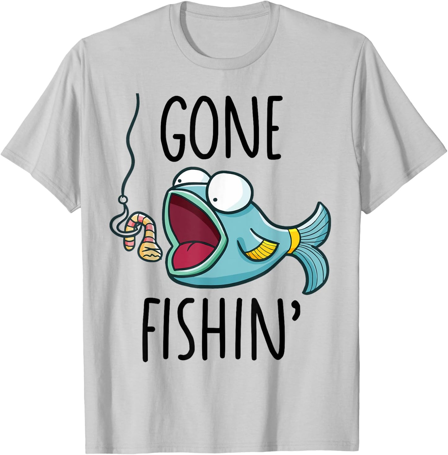 Gone Fishing-Shirt Kids Toddler Boys Girls Funny Fishing T-Shirt - T-Shirt | Ash