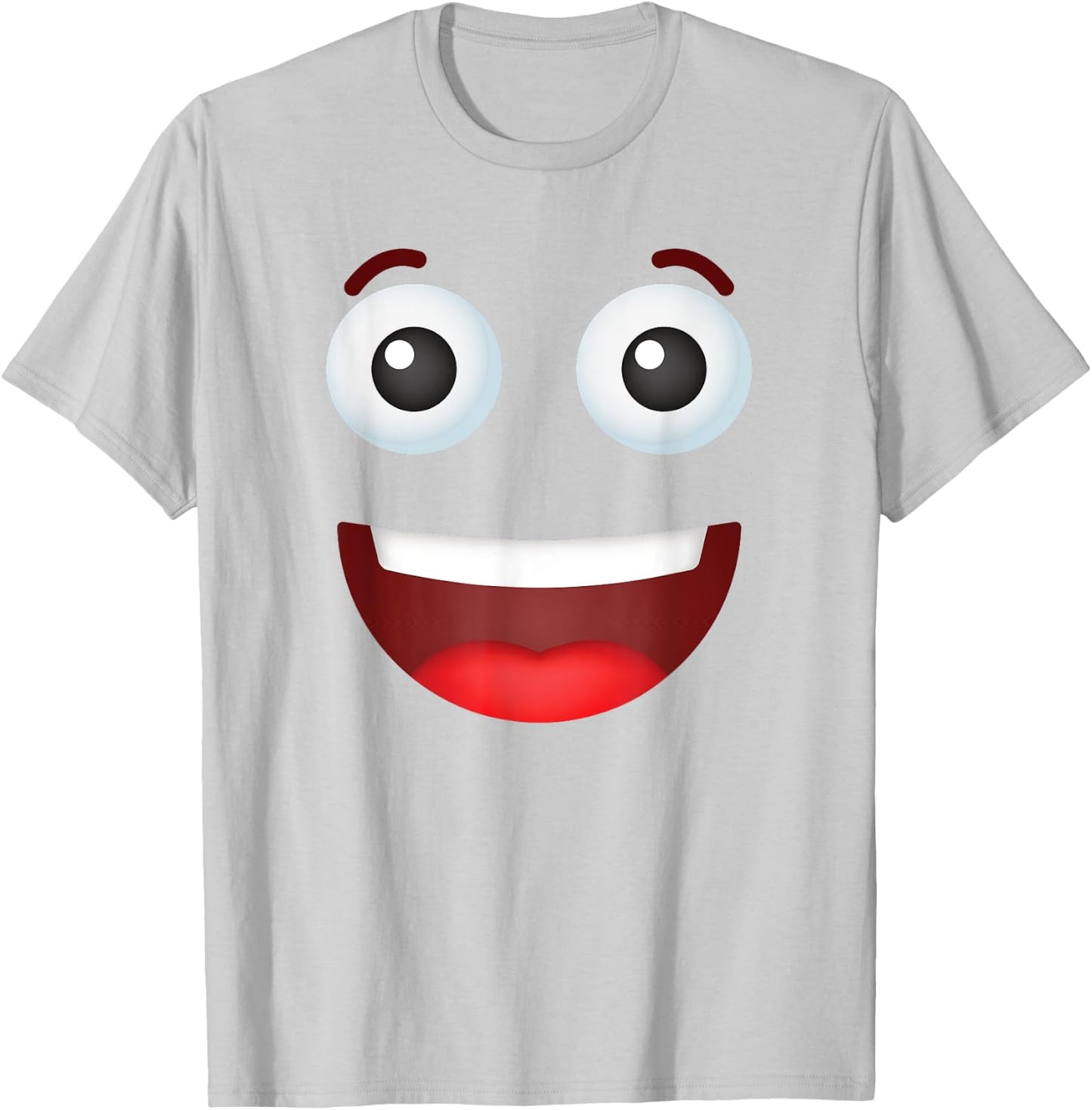 Funny Group Costume Team Outfit Smiling Happy Face Emoticon T-Shirt - T-Shirt | Ash