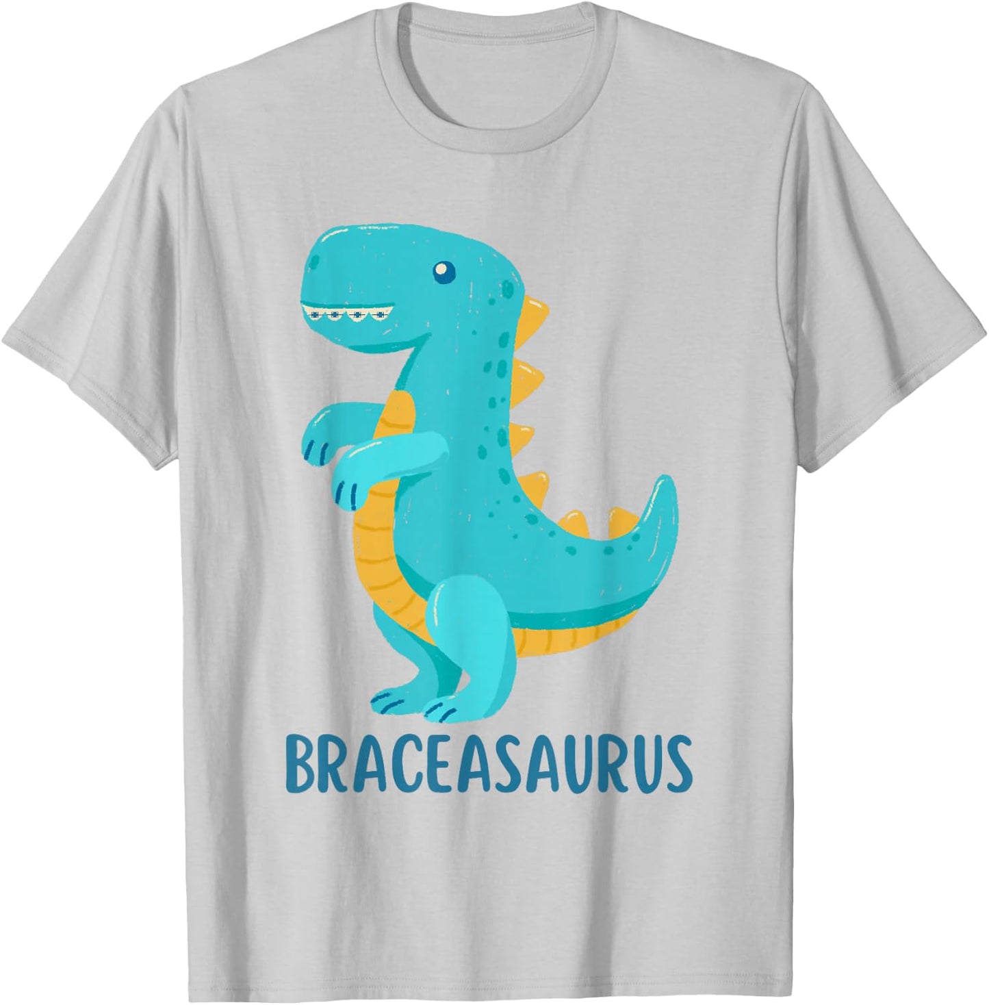 Dinosaur Braces shirt BRACEASAURUS Orthodontist T-Shirt - T-Shirt | Ash