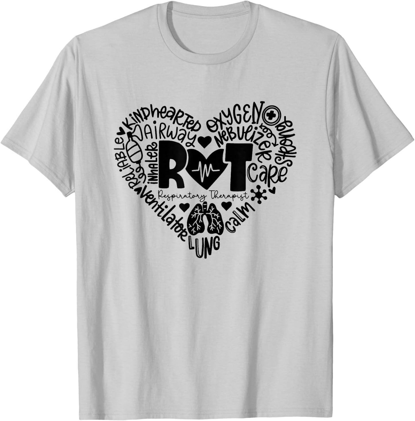 Respiratory Therapist RT Heart / Lung Team Pulmonology T-Shirt - T-Shirt | Ash