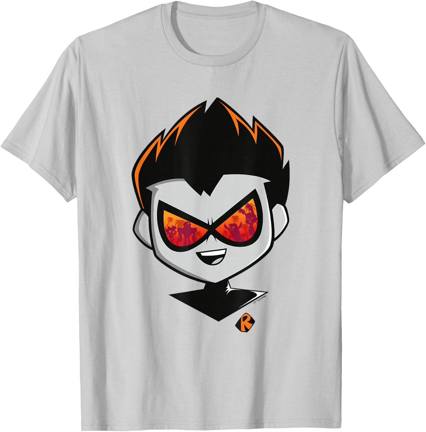 Teen Titans Go! To The Movies Retro Robin Hollywood Big Face T-Shirt - T-Shirt | Ash