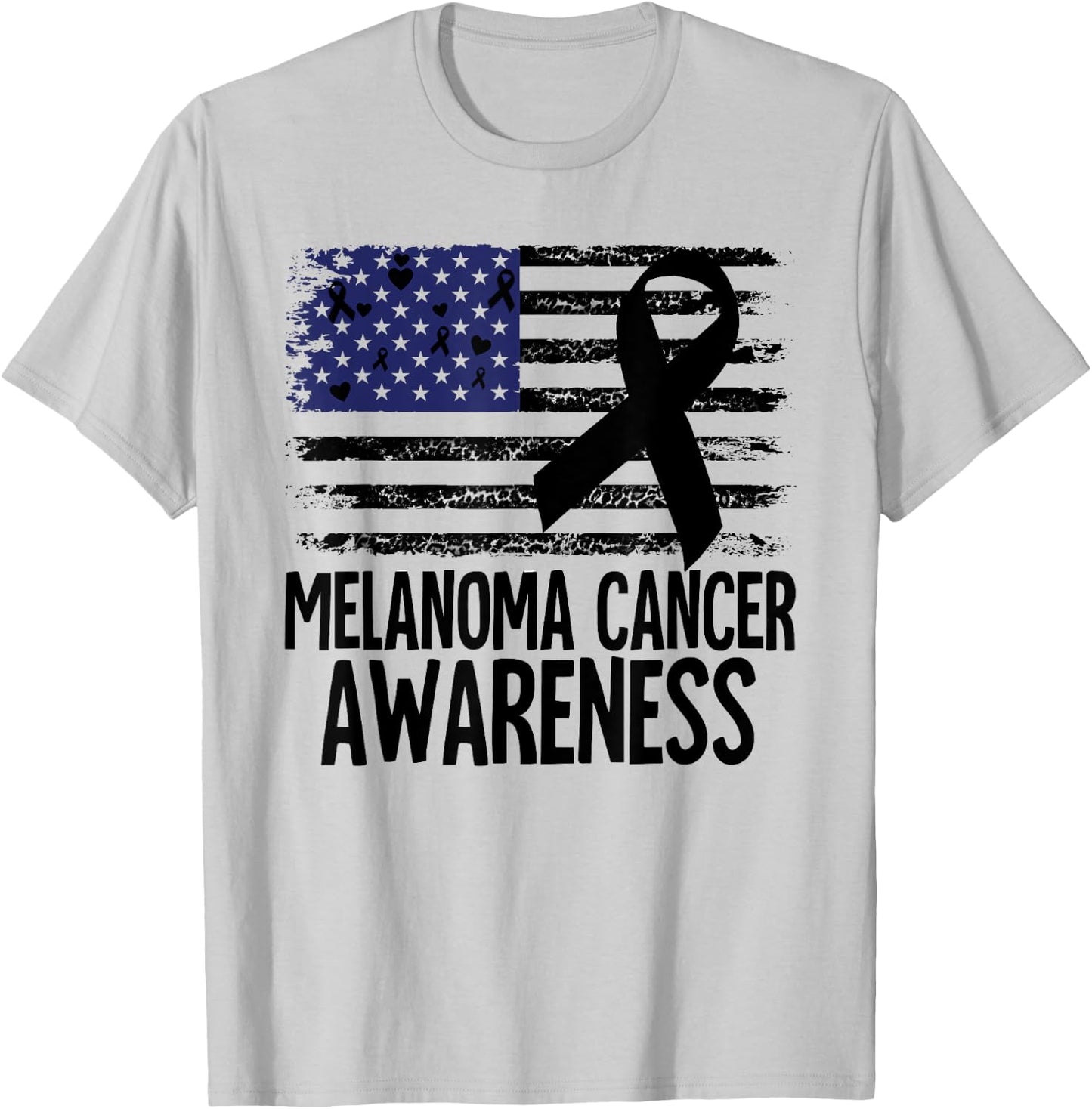 Melanoma Cancer Awareness T-Shirt - T-Shirt | Ash