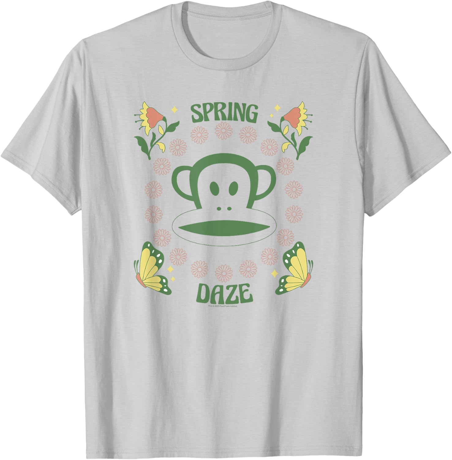 Paul Frank Spring Daze Distressed Butterfly Julius Portrait T-Shirt - T-Shirt | Ash