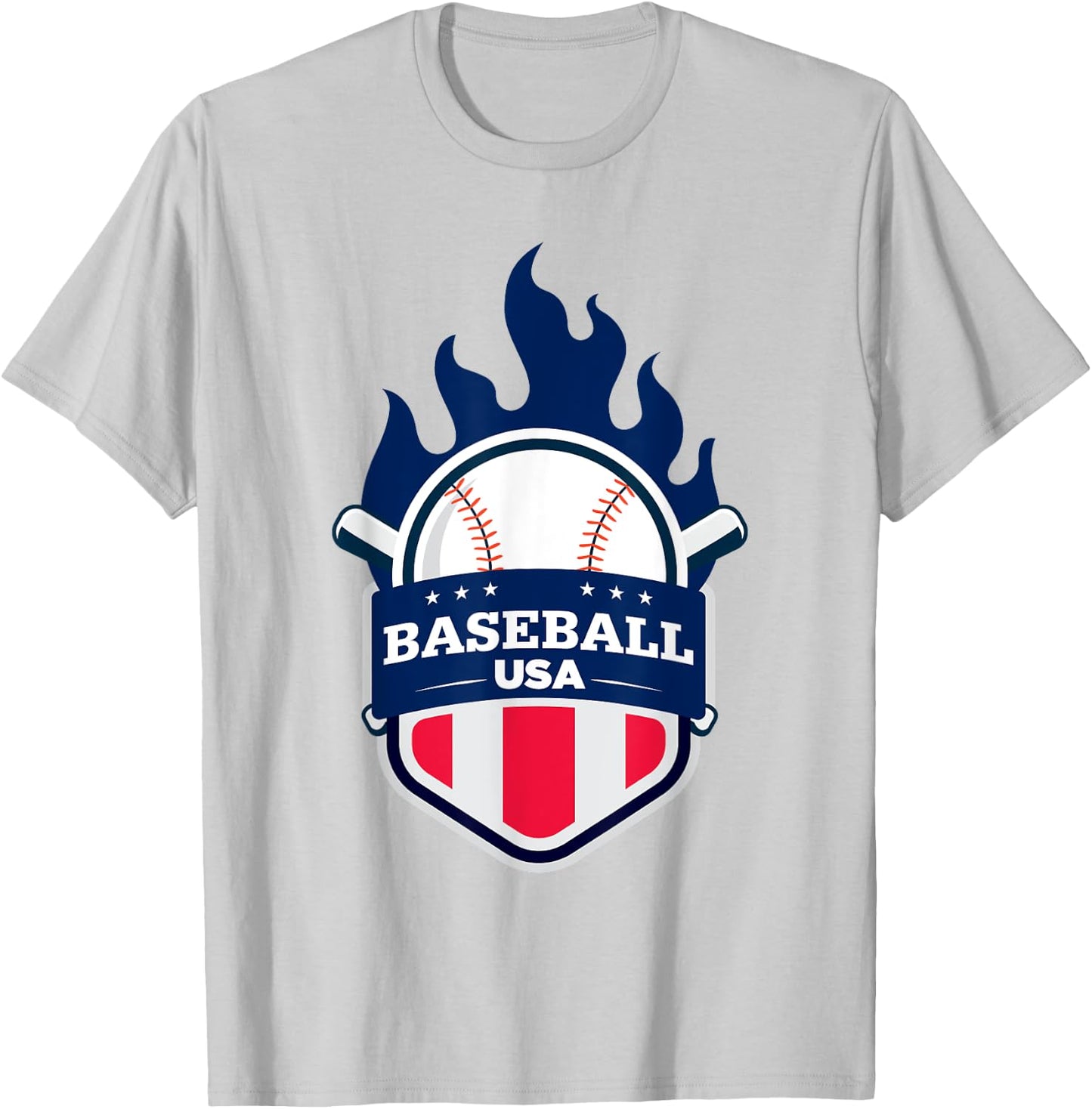Baseball USA Support the Team Shirt USA Flag Playoff T-Shirt - T-Shirt | Ash