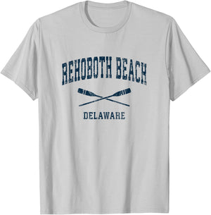 Rehoboth Beach Delaware Vintage Nautical Paddles Sports Oars Men Women Kids T-Shirt - T-Shirt | Ash