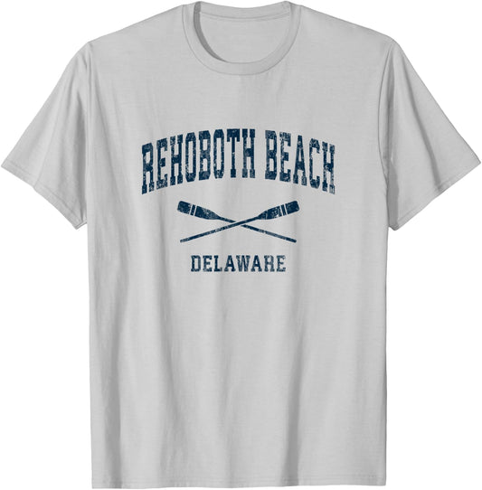 Rehoboth Beach Delaware Vintage Nautical Paddles Sports Oars Men Women Kids T-Shirt - T-Shirt | Ash