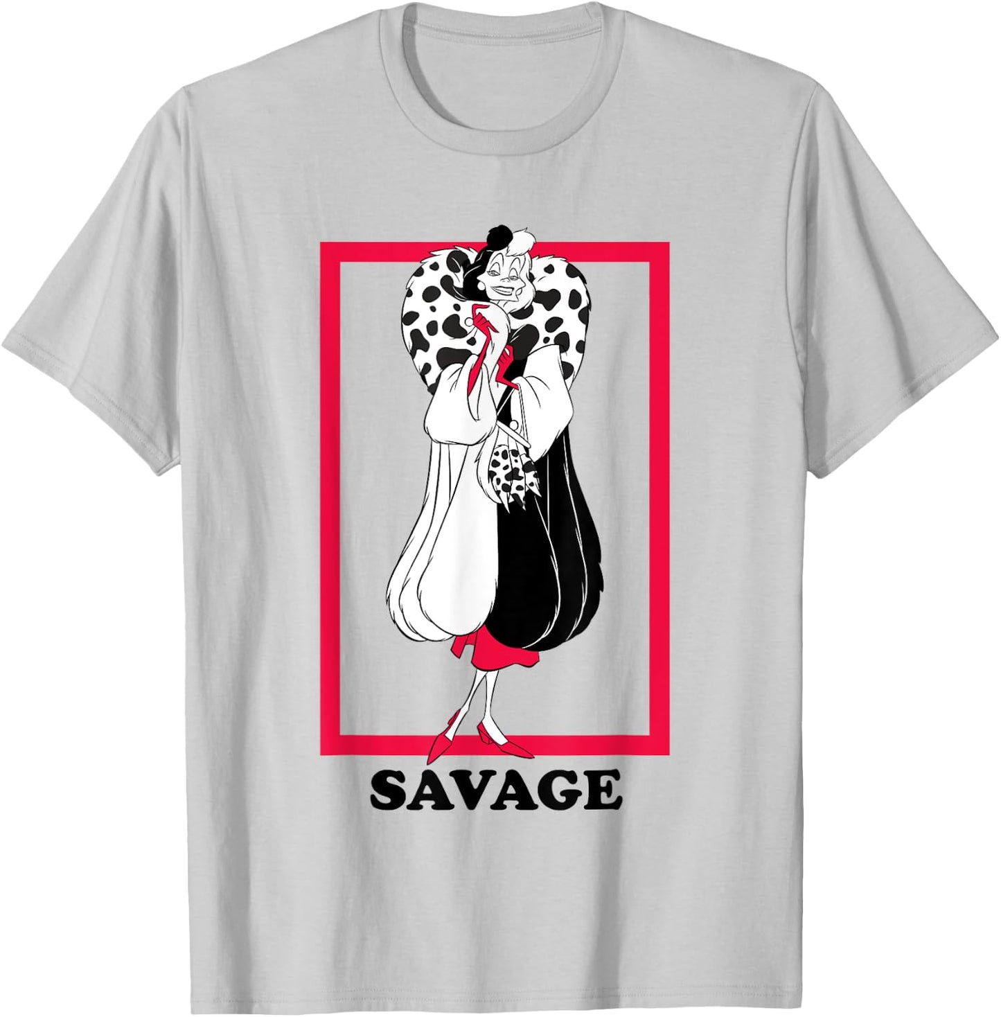 Disney 101 Dalmatians Savage Cruella De Vil Sassy Portrait T-Shirt - T-Shirt | Ash