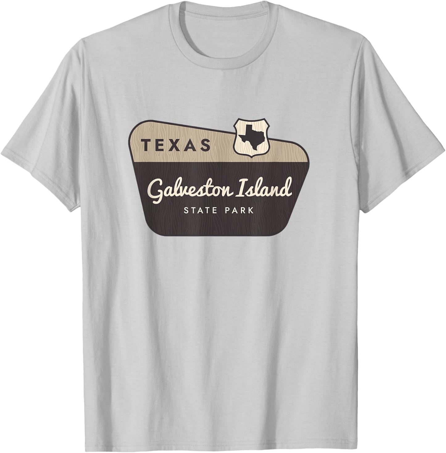 Galveston Island State Park Texas TX Welcome Sign Vacation T-Shirt - T-Shirt | Ash
