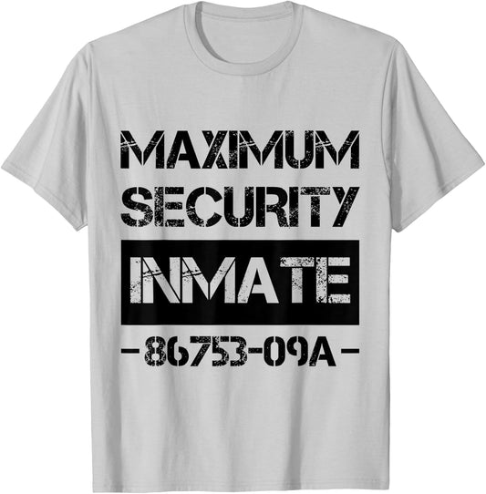 Security Ward Inmate Costume Jail Funny Lazy Halloween T-Shirt - T-Shirt | Ash