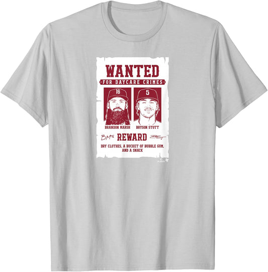 Bryson Stott & Brandon Marsh - Daycare Crimes - Philadelphia T-Shirt - T-Shirt | Ash