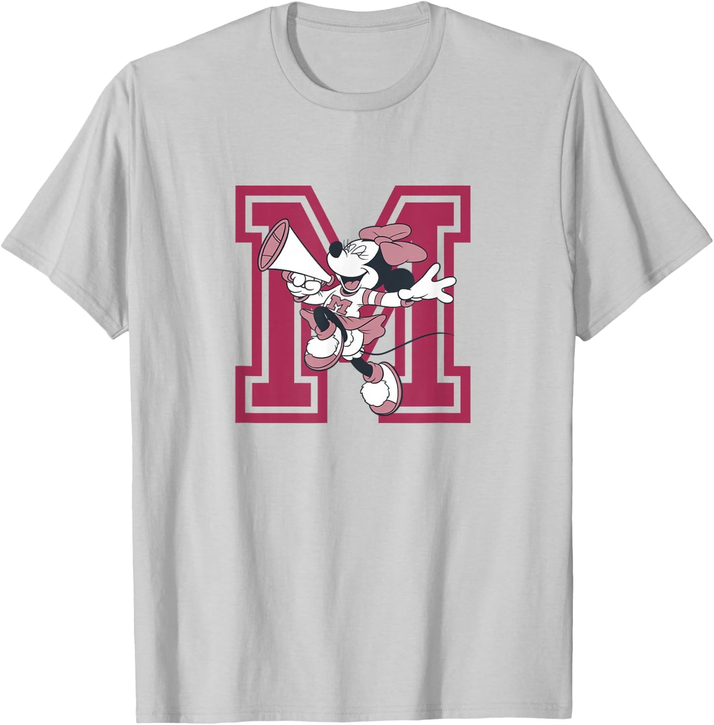 Disney Minnie Mouse Cute Cheerleader Vintage Pink Collegiate T-Shirt - T-Shirt | Ash
