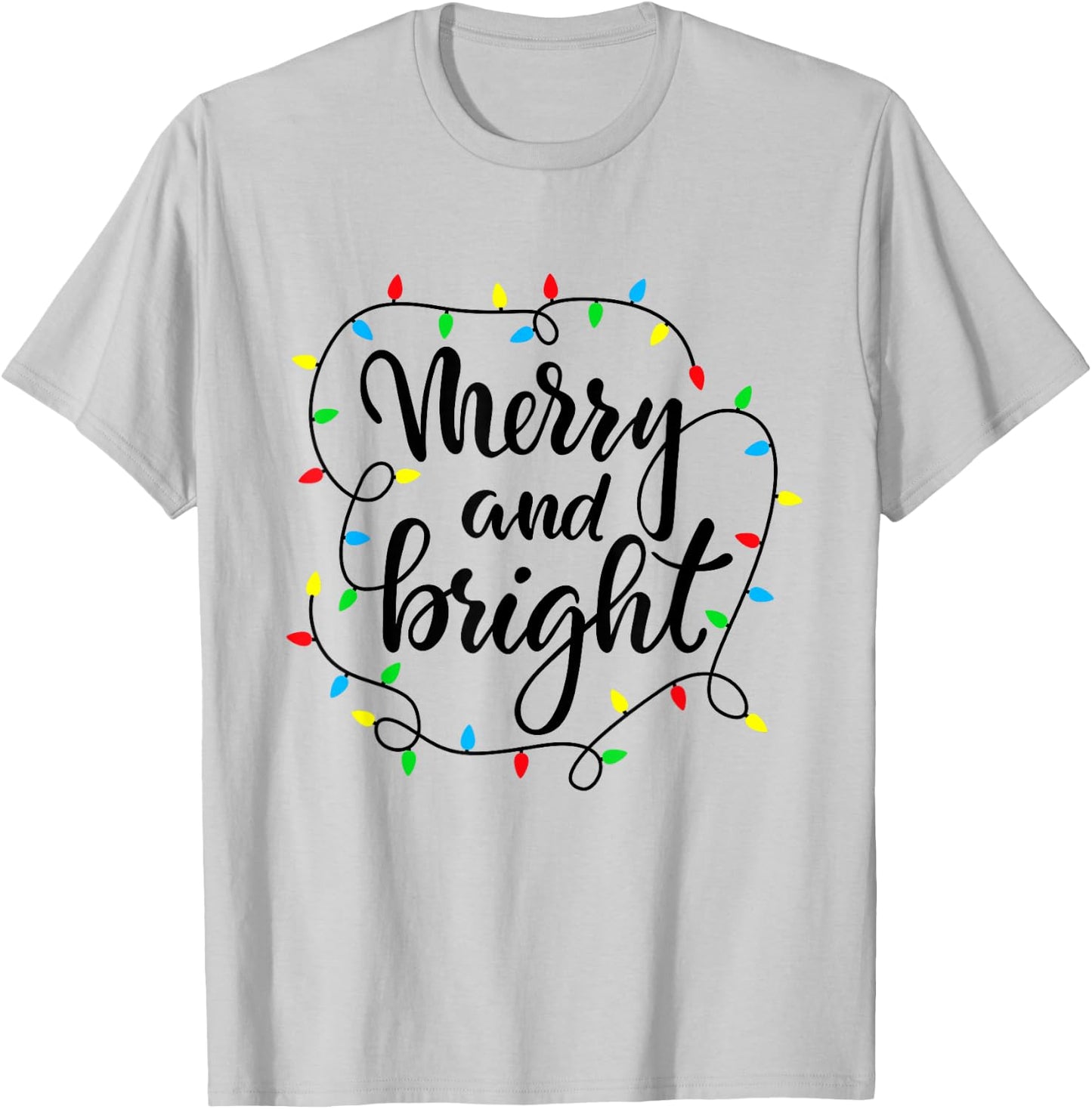 Merry and bright christmas family pajamas matching men women T-Shirt - T-Shirt | Ash