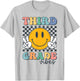 Third Grade Vibes Retro Smile Back To School 3rd Grade Team T-Shirt - T-Shirt | Ash
