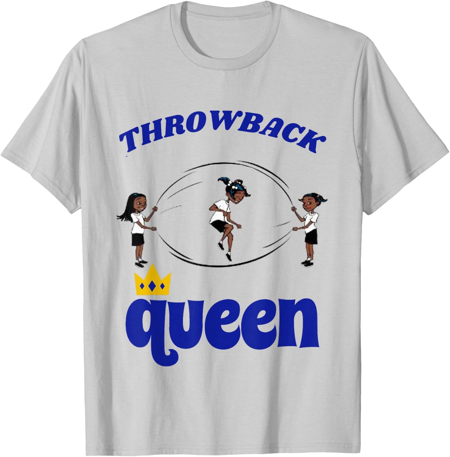 Throwback Queen Double Dutch T-Shirt - T-Shirt | Ash