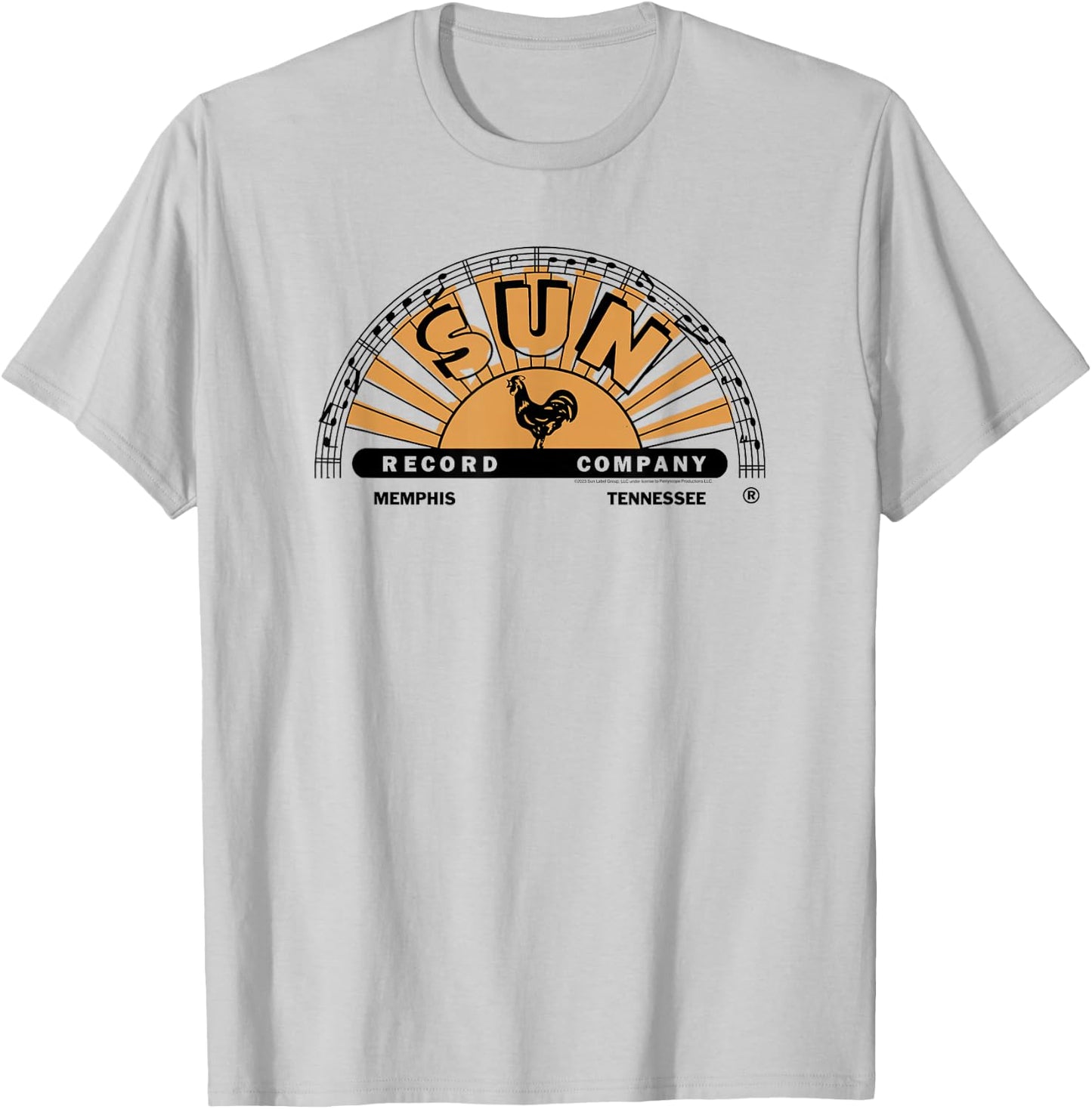 Sun Records Half Logo Painted Fill T-Shirt - T-Shirt | Ash