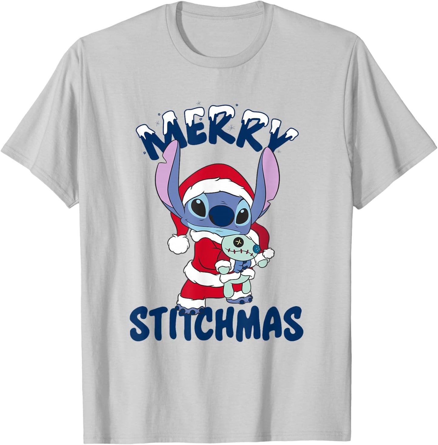 Disney Lilo & Stitch Christmas Merry Stitchmas Portrait T-Shirt - T-Shirt | Ash