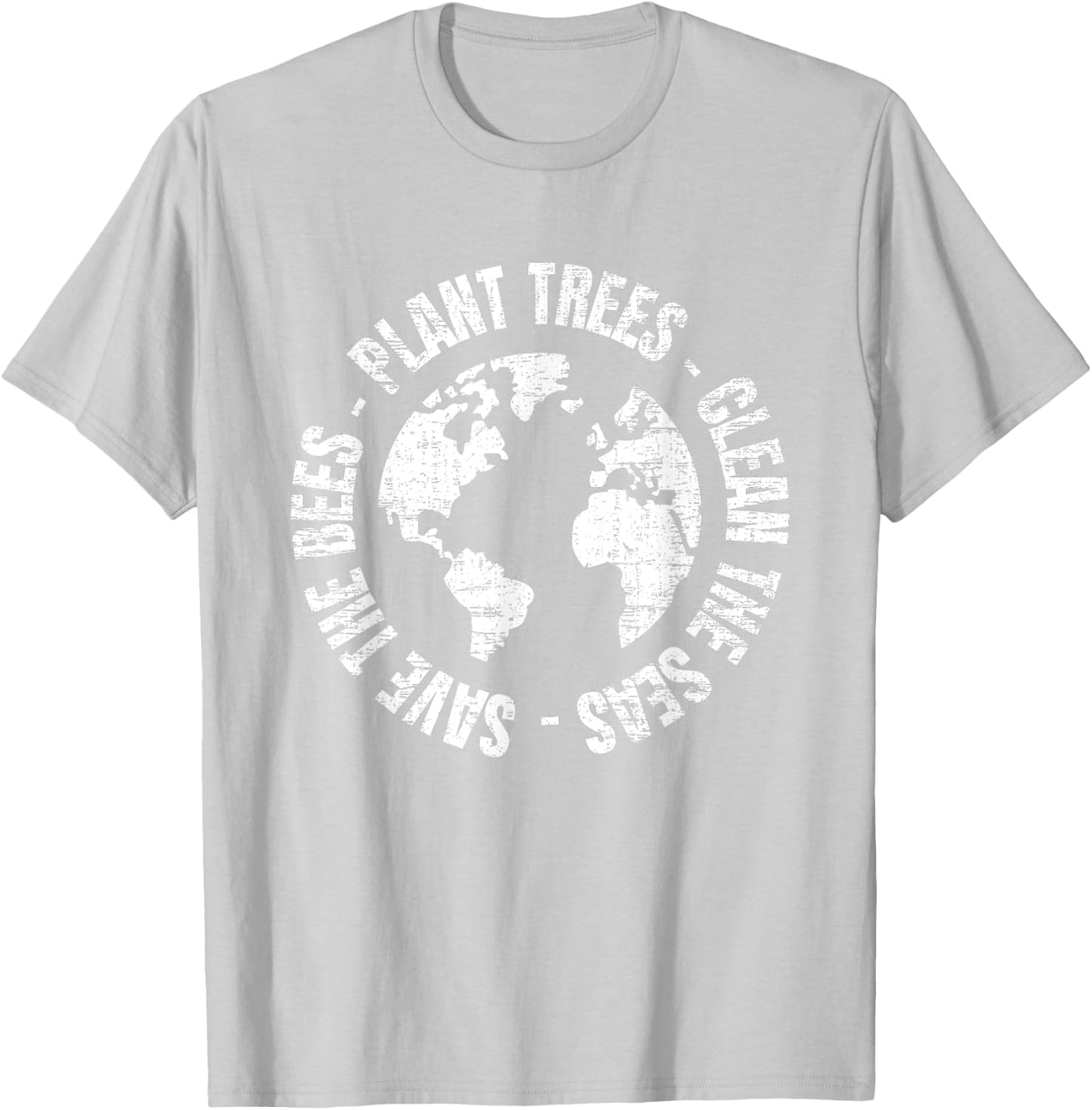 Earth Day Save Bees Plant Trees Clean Seas Environmentalist T-Shirt - T-Shirt | Ash