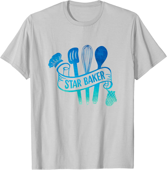 Star Baker Cake Baking Confectioner Cupcake Pastry Caking T-Shirt - T-Shirt | Ash