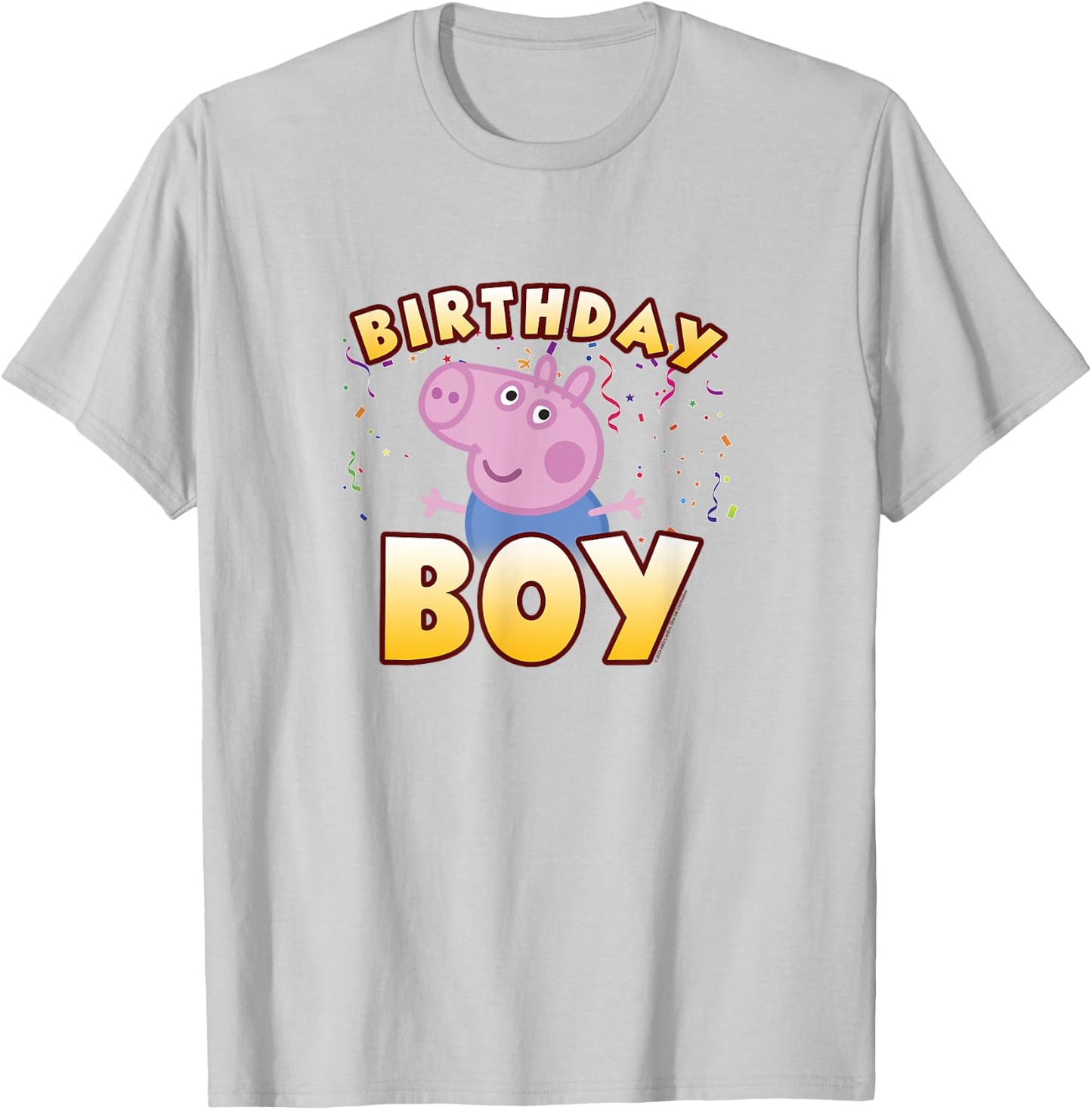 Peppa Pig George Birthday Boy Holiday Confetti Logo T-Shirt - T-Shirt | Ash