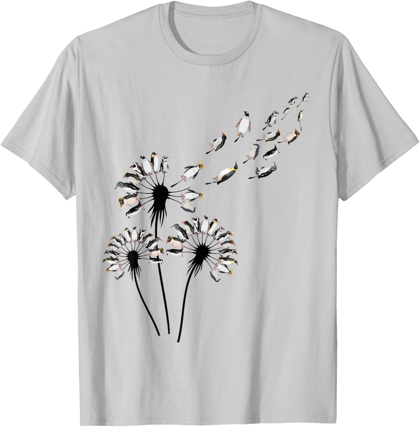 Dandelion Penguins Shirt for Penguin Lover | Penguin T-Shirt - T-Shirt | Ash