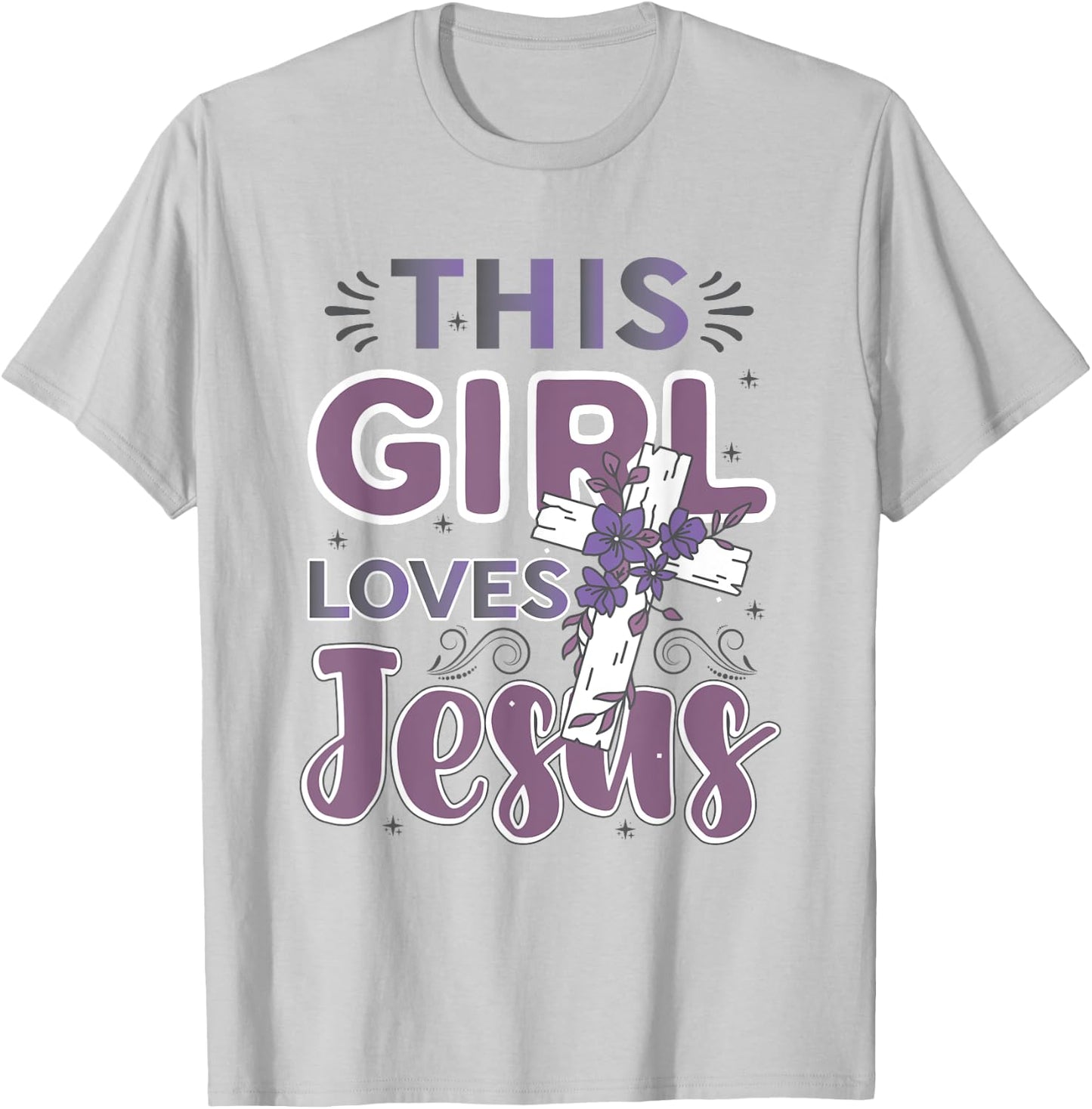 This Girl Loves Jesus Cute Christian Girl Jesus T-Shirt - T-Shirt | Ash