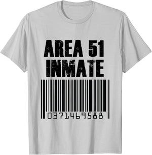 Area 51 Inmate Barcode Alien Green Costume T-Shirt - T-Shirt | Ash