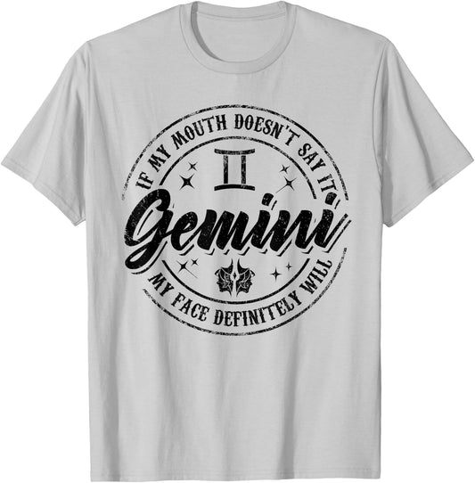 Gemini Horoscope Astrology Birthday Zodiac Sign Men Women T-Shirt - T-Shirt | Ash