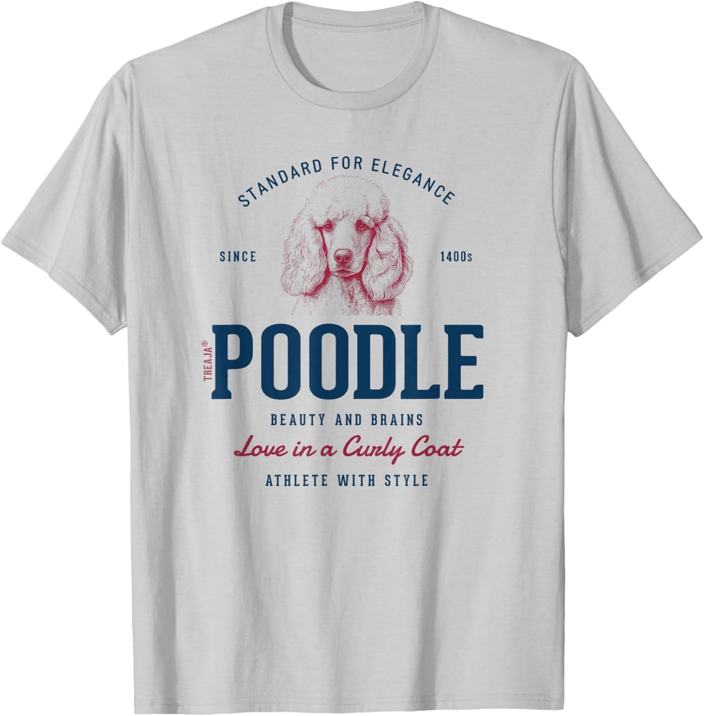 Retro Styled Vintage Poodle T-Shirt - T-Shirt | Ash