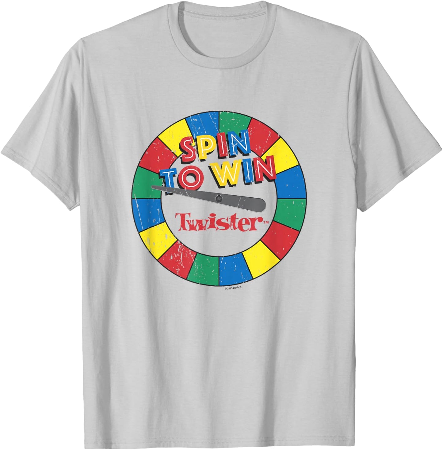 Twister Vintage Retro Distressed Spin To Win Game Logo T-Shirt - T-Shirt | Ash