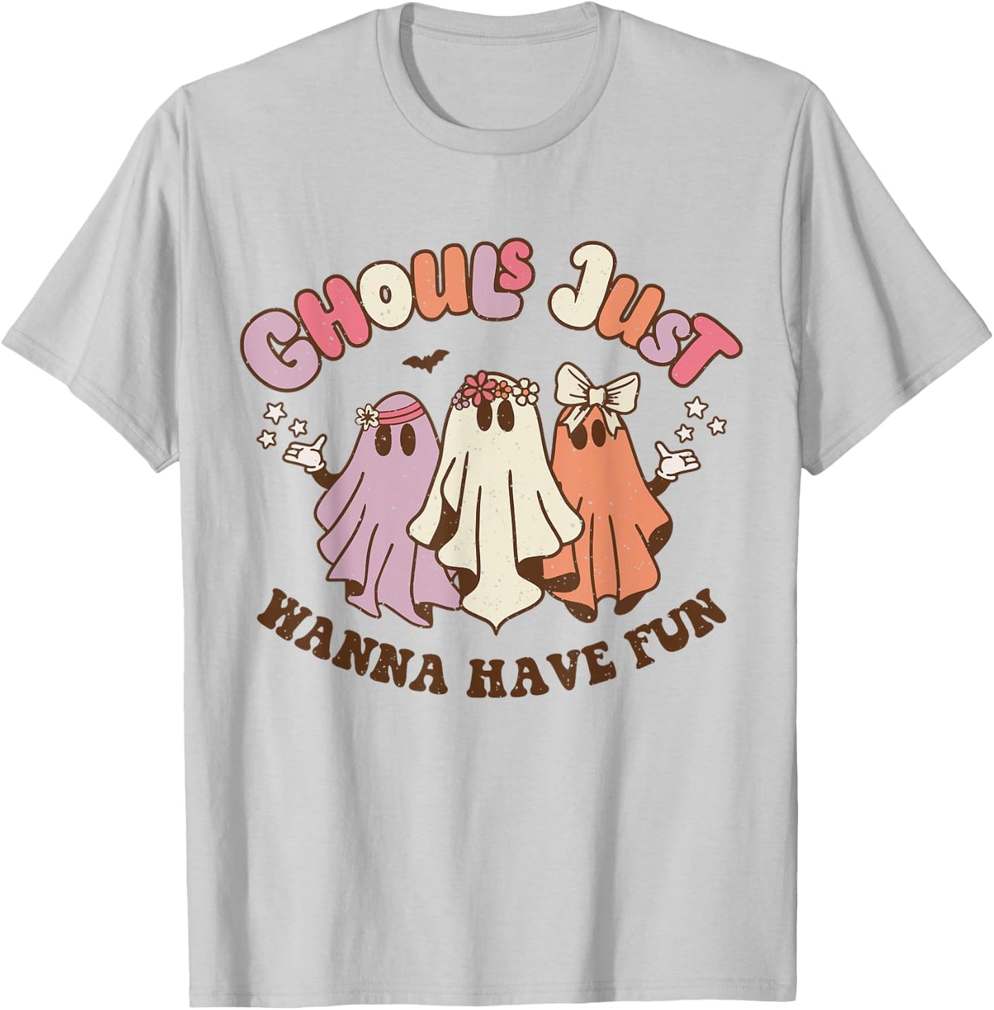 Ghouls Just Wanna Have Fun Retro Halloween Groovy Party T-Shirt - T-Shirt | Ash