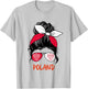 Poland Messy bun Sunglasses red White Bandana Polish Girl T-Shirt - T-Shirt | Ash