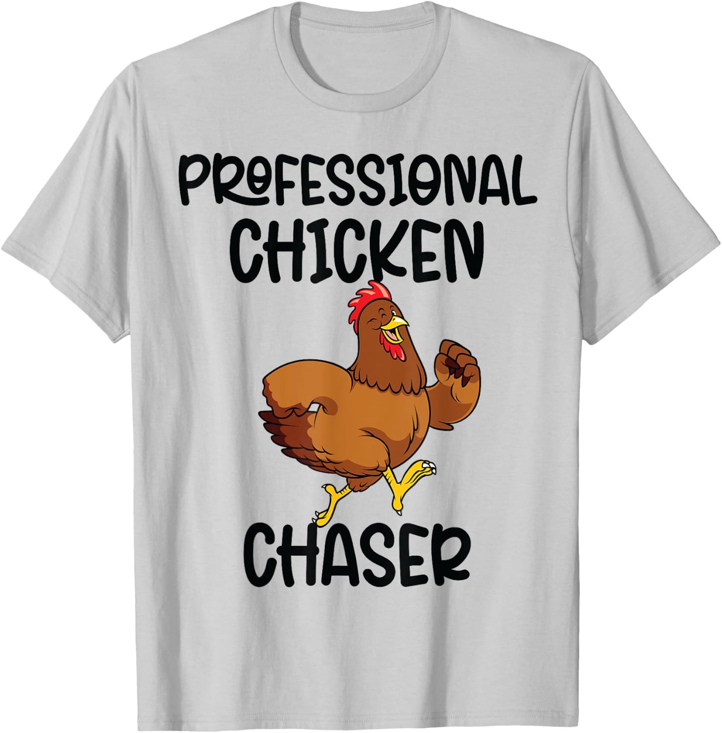 Professional Chicken Chaser Funny Farm Farmer Kids Running T-Shirt - T-Shirt | Ash