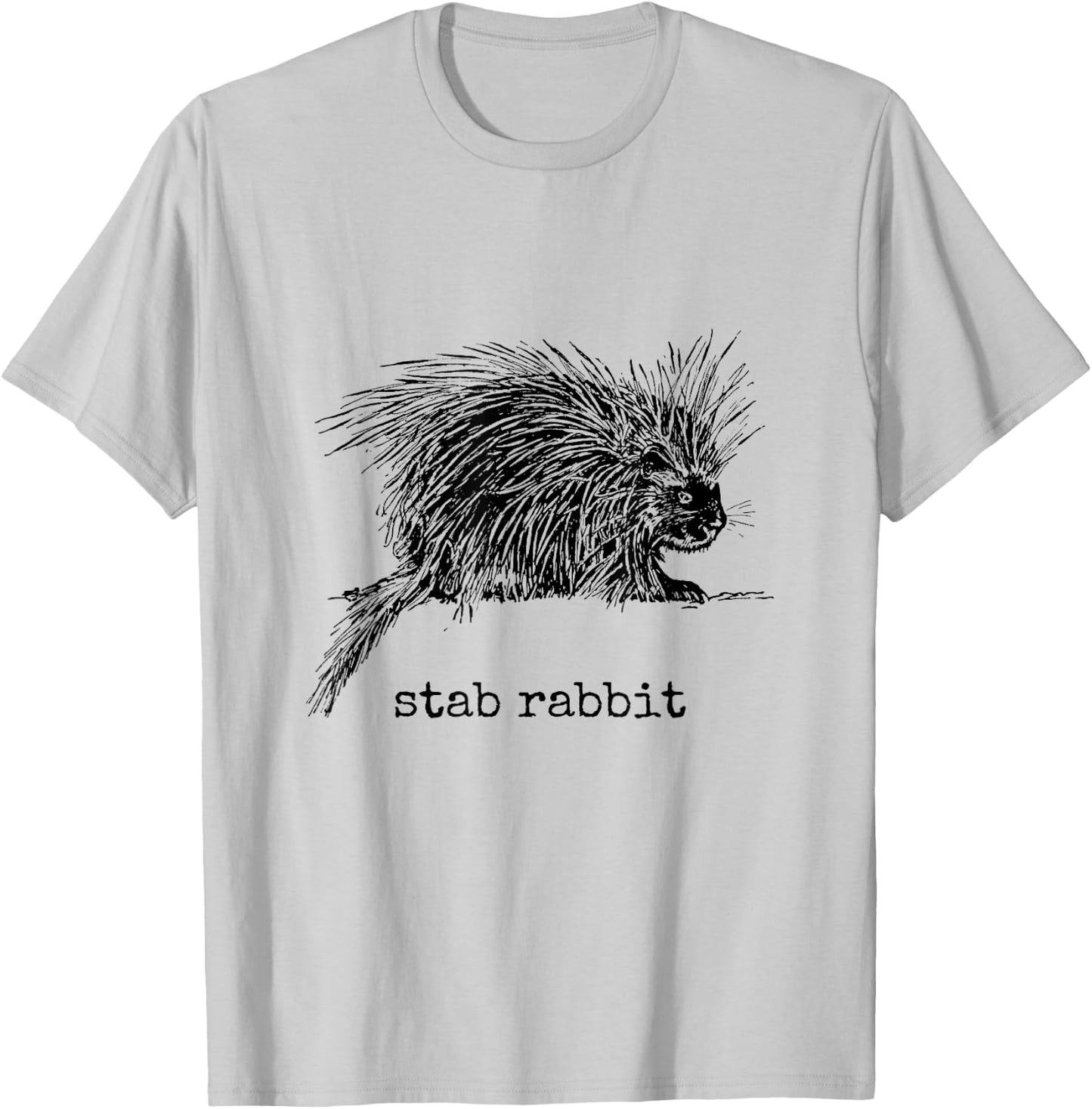 Stab Rabbit Funny Porcupine Wrong Animal Name Joke T-Shirt - T-Shirt | Ash