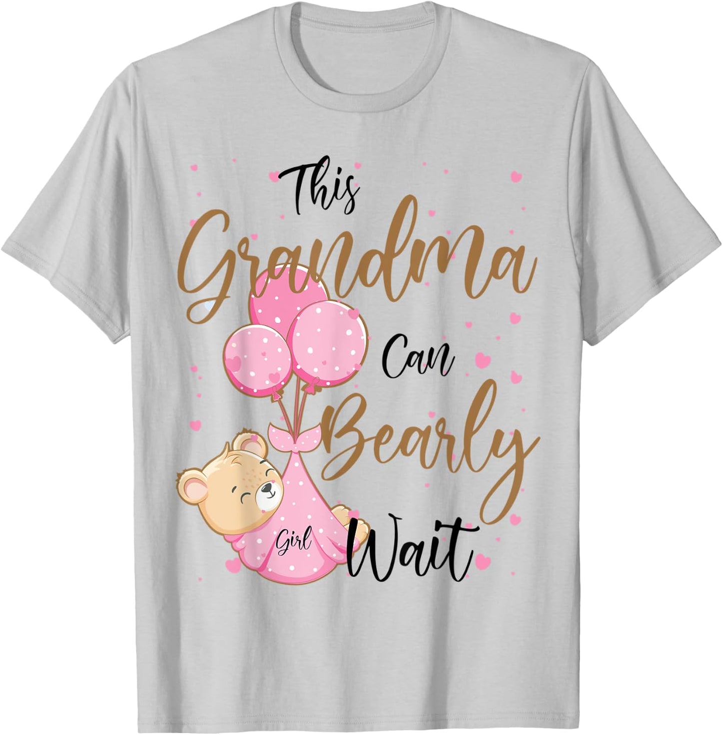 Baby Bear Baby Shower Spring Grandma Bearly Wait Baby Girl T-Shirt - T-Shirt | Ash