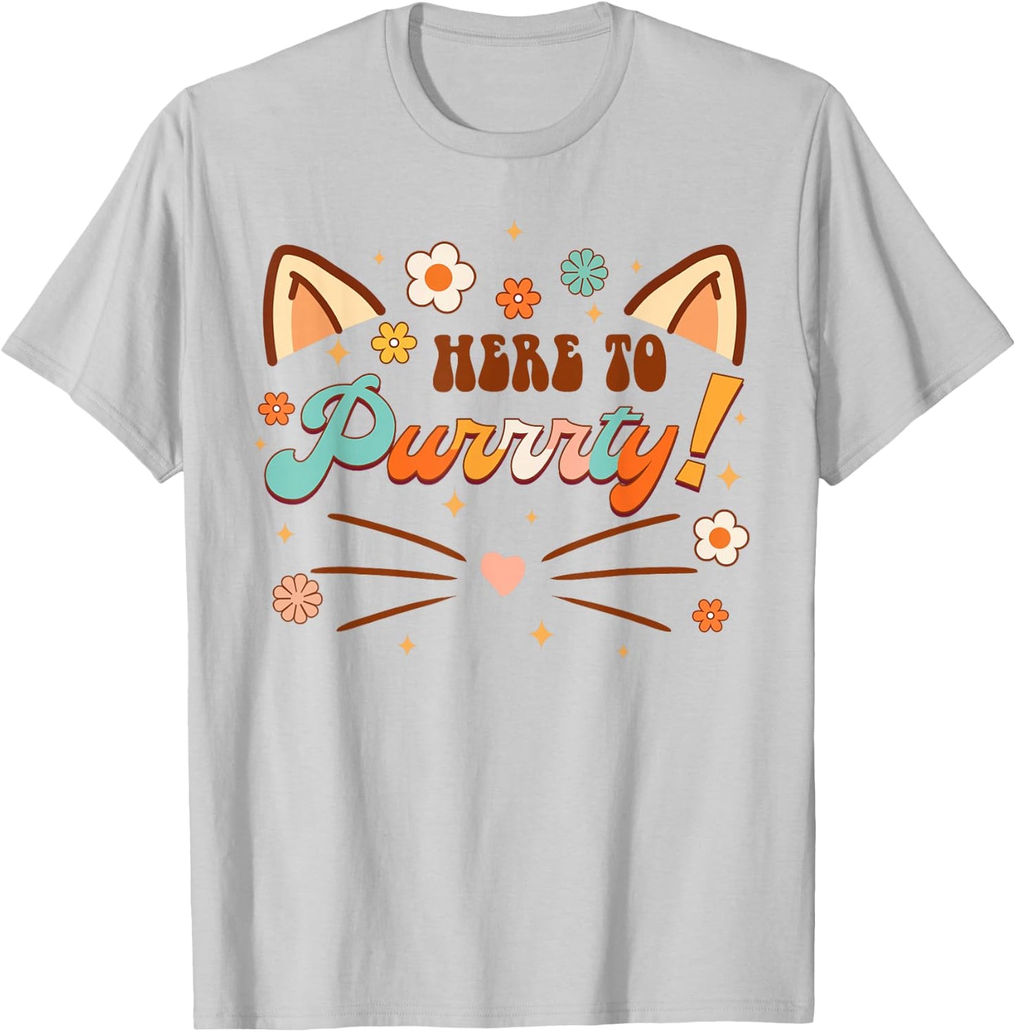 Here To Purrty Bridesmaid Bride Babe Bachelorette Matching T-Shirt - T-Shirt | Ash