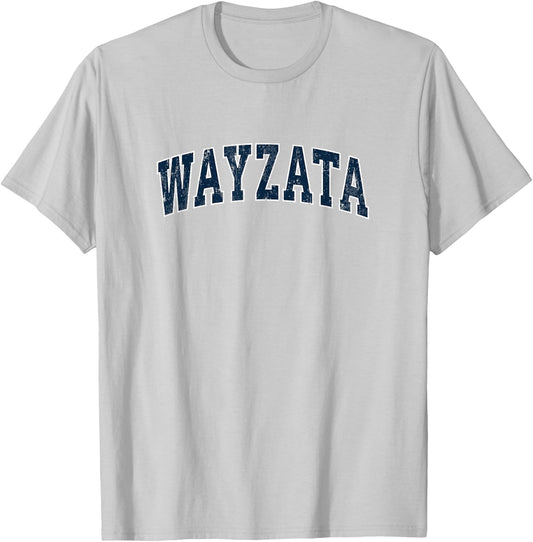 Wayzata Minnesota MN Vintage Sports Design Navy Design T-Shirt - T-Shirt | Ash
