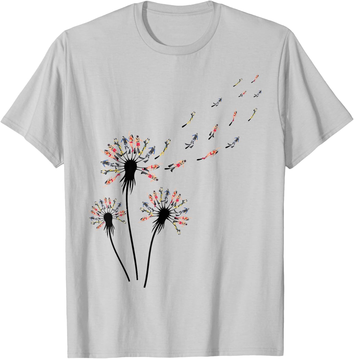 Dandelion Diving Shirt for Scuba Diver | Scuba Diving T-Shirt - T-Shirt | Ash