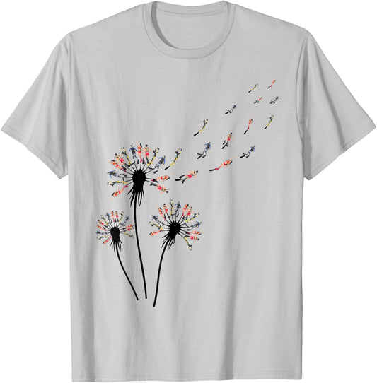 Dandelion Diving Shirt for Scuba Diver | Scuba Diving T-Shirt - T-Shirt | Ash