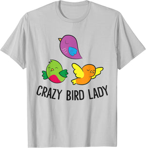 Bird Lover Crazy Bird Lady T-Shirt - T-Shirt | Ash